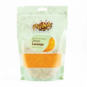 Açúcar às Bolinhas Laranja 2mm – 250gr