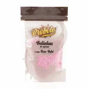 Açúcar às Bolinhas Rosa Bebé 2mm – 60gr