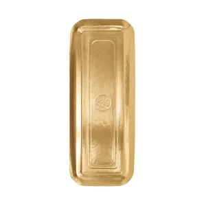 Travessa para Bolo Retangular Dourada 41x16cm