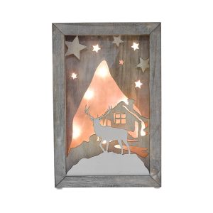 Quadro de renas com LEDs