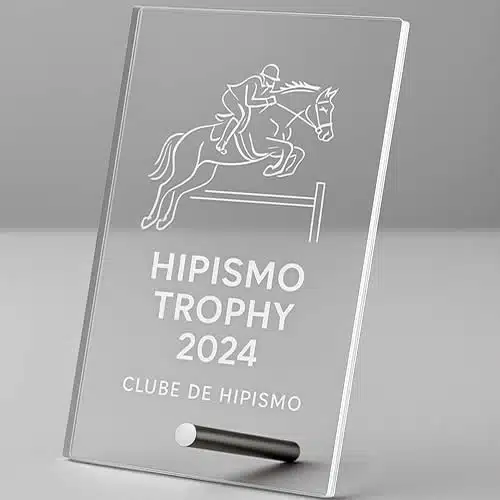 Hipismo -Troféu acrílico personalizado| Gravação Laser Carimbos.net - Image 2