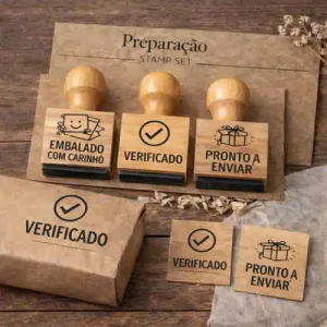 Carimbo branding preparaçao encomenda
